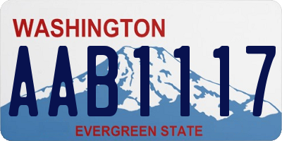 WA license plate AAB1117