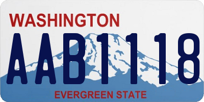 WA license plate AAB1118