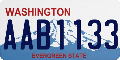 WA license plate AAB1133