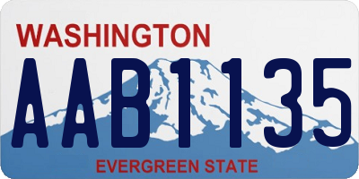 WA license plate AAB1135