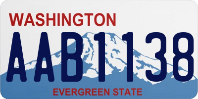 WA license plate AAB1138