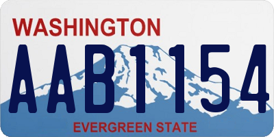 WA license plate AAB1154