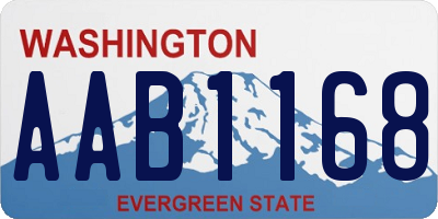 WA license plate AAB1168