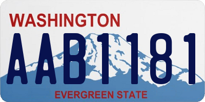 WA license plate AAB1181