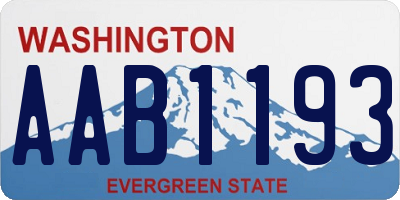 WA license plate AAB1193