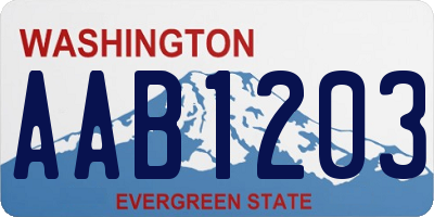 WA license plate AAB1203