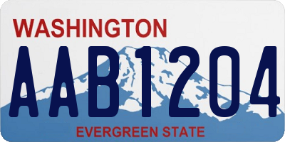 WA license plate AAB1204