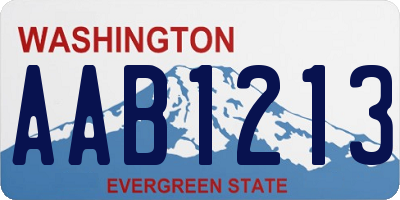 WA license plate AAB1213