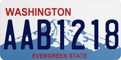WA license plate AAB1218