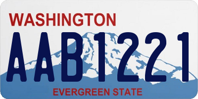 WA license plate AAB1221