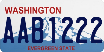 WA license plate AAB1222