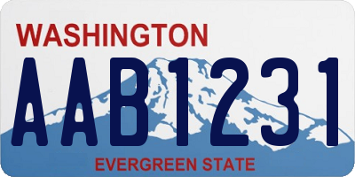 WA license plate AAB1231