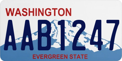 WA license plate AAB1247