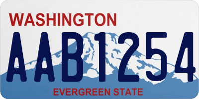 WA license plate AAB1254