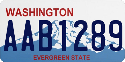 WA license plate AAB1289