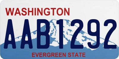 WA license plate AAB1292