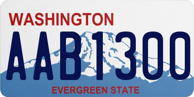 WA license plate AAB1300