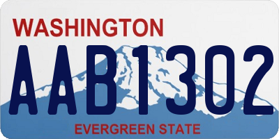 WA license plate AAB1302