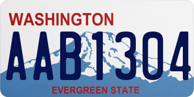 WA license plate AAB1304