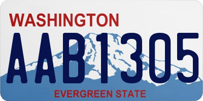 WA license plate AAB1305