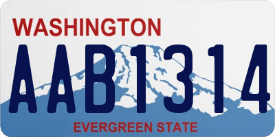 WA license plate AAB1314