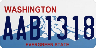 WA license plate AAB1318