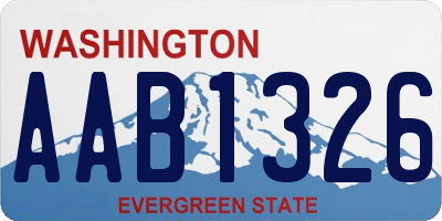 WA license plate AAB1326