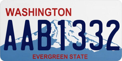 WA license plate AAB1332