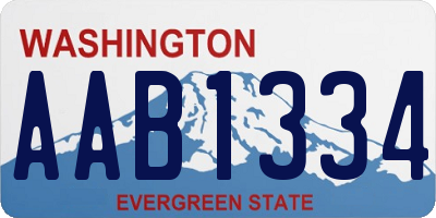 WA license plate AAB1334