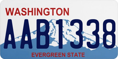 WA license plate AAB1338