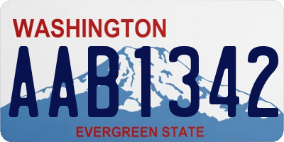 WA license plate AAB1342
