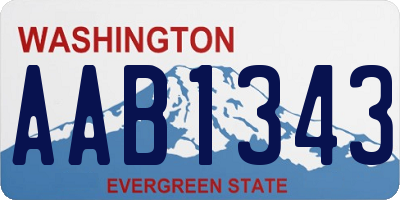 WA license plate AAB1343