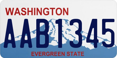WA license plate AAB1345