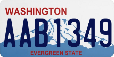 WA license plate AAB1349