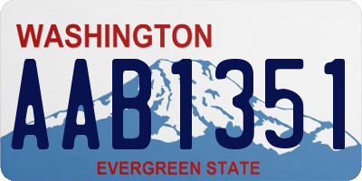 WA license plate AAB1351