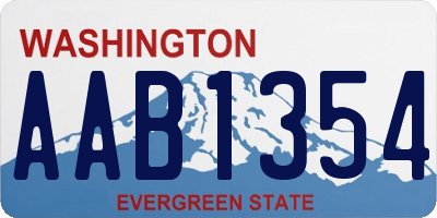 WA license plate AAB1354