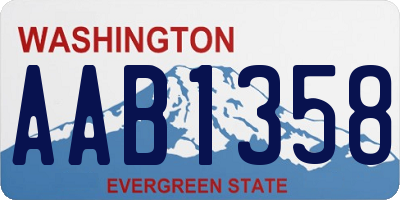 WA license plate AAB1358