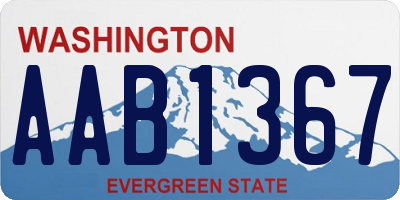 WA license plate AAB1367