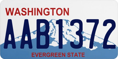 WA license plate AAB1372