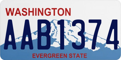 WA license plate AAB1374