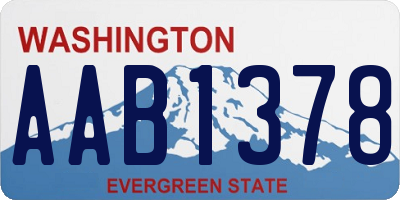 WA license plate AAB1378