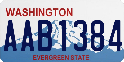 WA license plate AAB1384