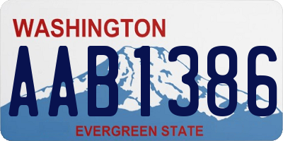 WA license plate AAB1386