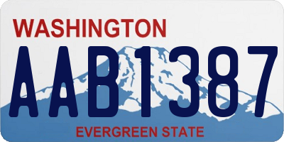 WA license plate AAB1387