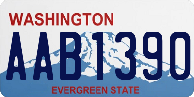 WA license plate AAB1390