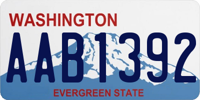 WA license plate AAB1392