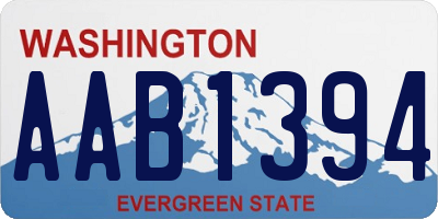 WA license plate AAB1394