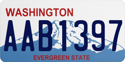 WA license plate AAB1397