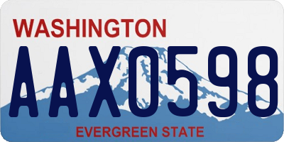 WA license plate AAX0598
