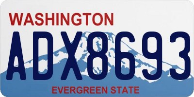 WA license plate ADX8693